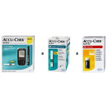 Zestaw Glukometr Accu-Chek Active + Paski Accu-Chek Active 50 sztuk + Lancety Accu Chek Fastclix 24szt