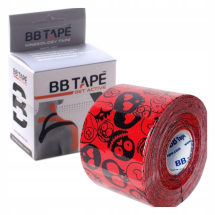 BB Kinesiology Tape – taśma kinezjologiczna 5 cm x 5 m, czerwona czaszki