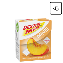 Zestaw 6 opakowań glukozy DEXTRO ENERGY Minis o smaku brzoskwiniowym 50g