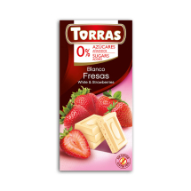 Czekolada biała z truskawkami Torras - 75 g