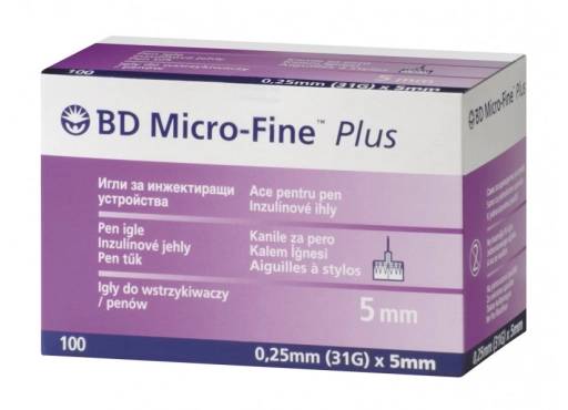 Igły do penów BD Micro Fine Plus 31g (0,25mm x 5mm) - 100 szt.